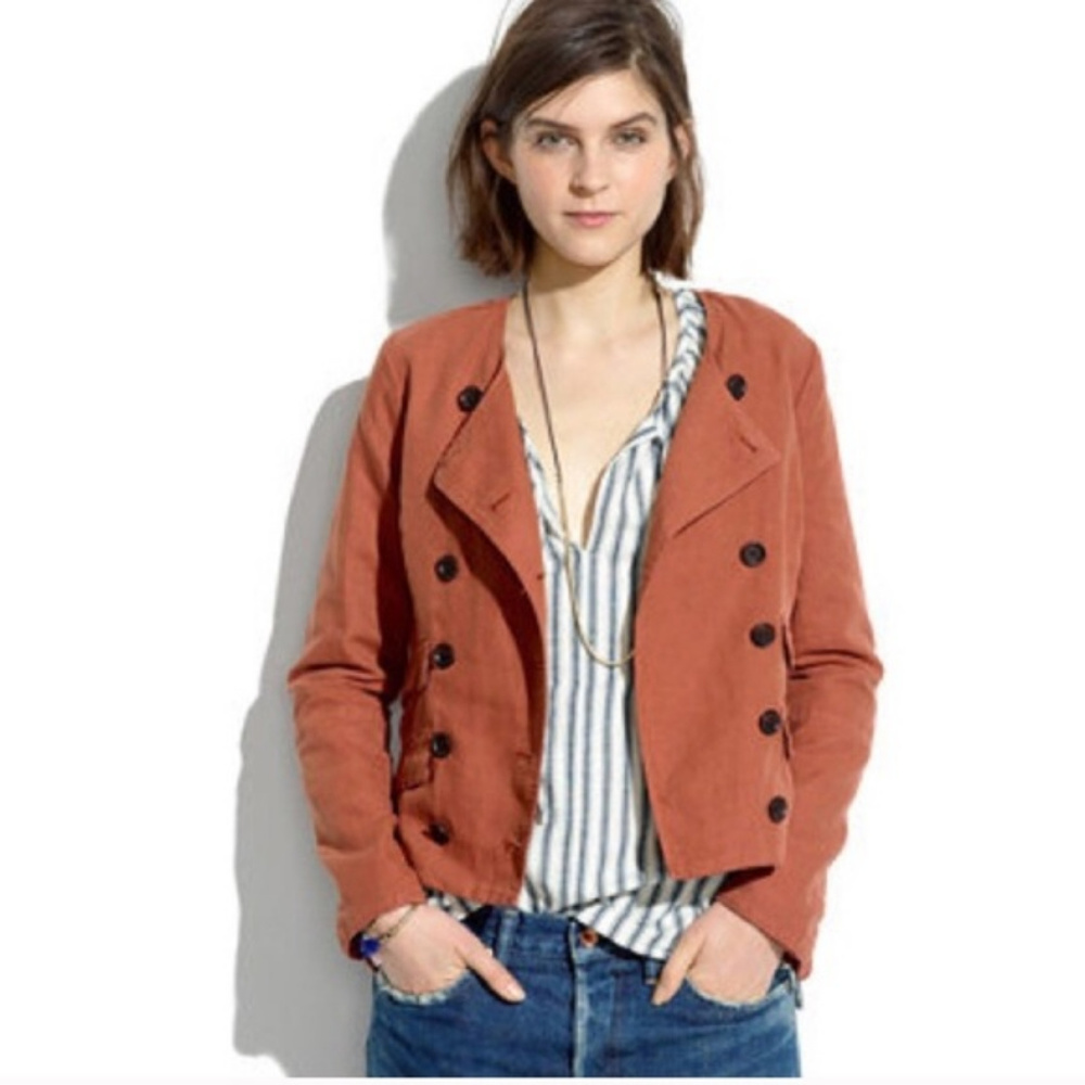 Women's Large Madewell Motorcycle Jacket in Rust- Size Large- L